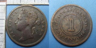 1876 - 1 cent - Straits Settlements, Victoria