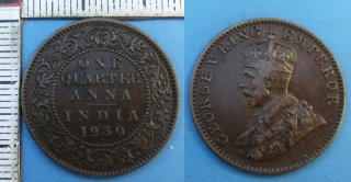 1930 - 1/4 anna - Britská Indie, Jiří V.