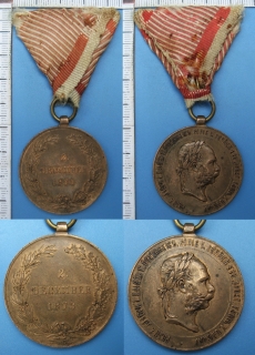 1873 - Válečná medaile - František Josef I., 2.december 1873