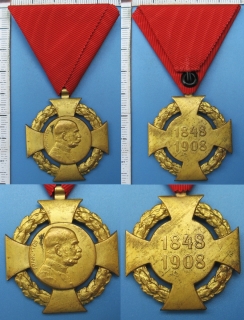 1908 - medaile Jubilejní kříž - František Josef I.
