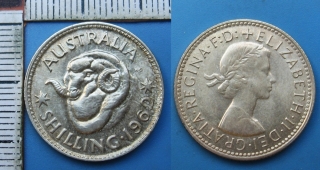 1962 - 1 schilling, stříbro - Austrálie, Alžběta II.