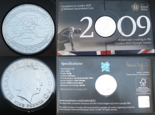 2009 - 5 pounds - Velká Británie, Countdown 2009 XXX. OH London, orig. obal
