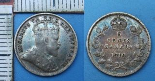 1910 - 5 cents, stříbro - Kanada, Edward VII.