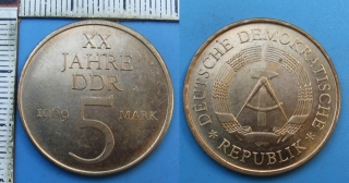 1969 - 5 mark - NDR, XX jahre DDR