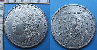 1885 O - 1 dollar, stříbro - USA, Morgan