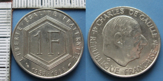 1988 - 1 franc - Francie, Charles de Gaulle
