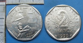 1993 - 2 francs - Francie, Jean Moulin