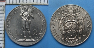 1930 /IX - 2 liry - Vatikán, Pius XI.