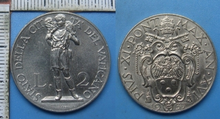 1937 /XVI - 2 liry - Vatikán, Pius XI.