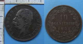1893 BI - 10 centesimi - Umberto I., Itálie