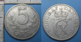 1941 NS - 5 ore - Dánsko, Christian X.