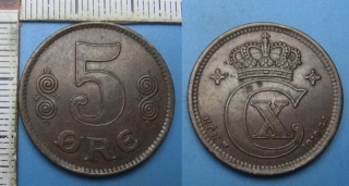 1919 HCN GJ - 5 ore - Dánsko, Christian X.
