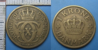 1926 HCN GJ - 1 krone - Dánsko, Christian X.
