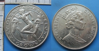 1991 - 1 crown - Gibraltar, XXV. OH Barcelona
