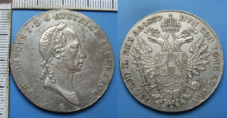 1827 C - 1 tolar, stříbro - František I., krásný