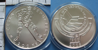 2008 - 200 Kč, stříbro - Český svaz ledního hokeje, běžná kvalita, kapsle, certifikát