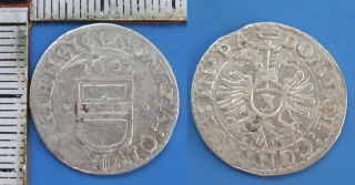 1602 - 3 krejcar, stříbro - Chur, Švýcarsko