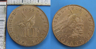 1988 - 10 francs - Francie, Roland Garros
