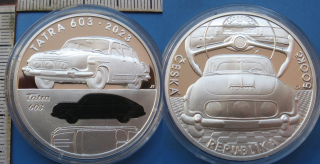 2023 - 500 Kč, stříbro PROOF - Tatra 603, etue, certifikát