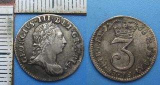1763 - 3 pence, stříbro - Jiří III., Velká Británie