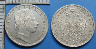 1863 A - 1 zlatník, stříbro - František Josef I.