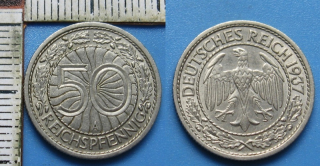 1937 A - 50 reichspfennig - Německo