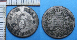 1833 - 6 kreuzer, stříbro - Saxe-Coburgh-Gotha, Ernst I.