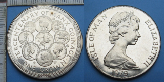 1979 - 1 crown - Isle of Man, Tercentenary of Manx Coinage