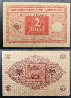 1920 - 2 mark - Weimar, 86.163429, bankovka, pěkný stav