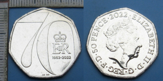 2022 - 50 pence - Velká Británie, 70. výročí