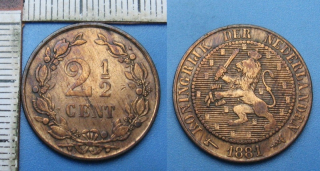 1881 - 2 a 1/2 cent - Nizozemí