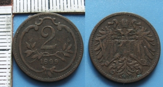 1899 - 2 heller - František Josef I.