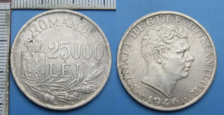1946 - 25000 lei, stříbro - Rumunsko, Michal I.