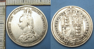 1888 - 1 shilling, stříbro - Velká Británie, Victoria