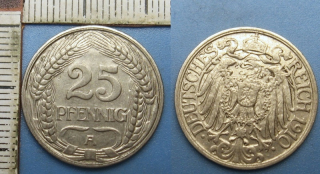 1910 A - 25 pfennig - císařské Německo