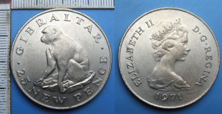 1971 - 25 pence - Gibraltar