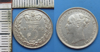 1883 - 3 pence, stříbro - Velká Británie, Victoria