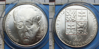 1990 - 100 Kč, stříbro - 100 let narození Bohuslava Martinů, kapsle