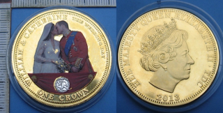 2013 - 1 crown - Velká Británie, William and Catherine, The Wedding Day, kolorováno, pozlaceno