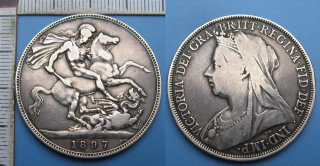 1897 - 1 crown, stříbro - Velká Británie, Victoria