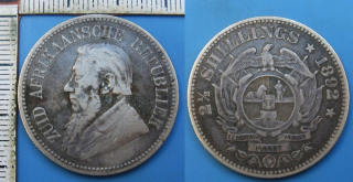 1892 - 2,5 shillings, stříbro - Zuid Afrika - Jižní Afrika
