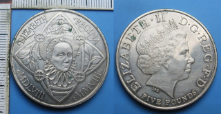 2008 - 5 pounds - Velká Británie, královna Alžběta
