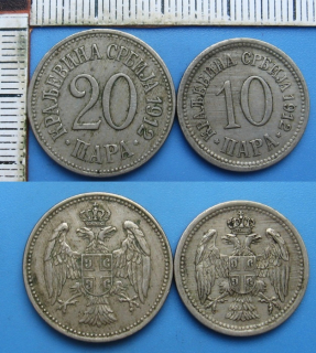 1912 - 10 a 20 para - 2x Srbsko