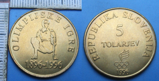 1996 - 5 tolarjev - Slovinsko, Olimpijske Igre