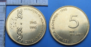 1995 - 5 tolarjev - Slovinsko, Zmaga Nad Nacizmom In Fašizmom