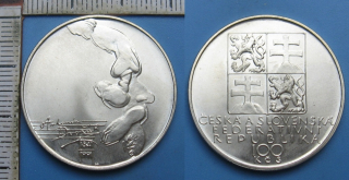 1991 - 100 Kč, stříbro - 150 let narození Antonína Dvořáka, kapsle