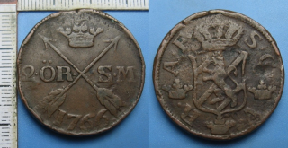 1766 S.M. - 2 ore - Švédsko, Adolf Frederick