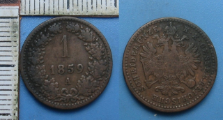 1859 A - 1 krejcar - František Josef I.