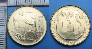 1972 - 20 lir - San Marino