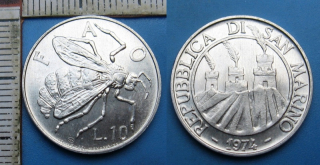 1974 - 10 lir - San Marino, FAO